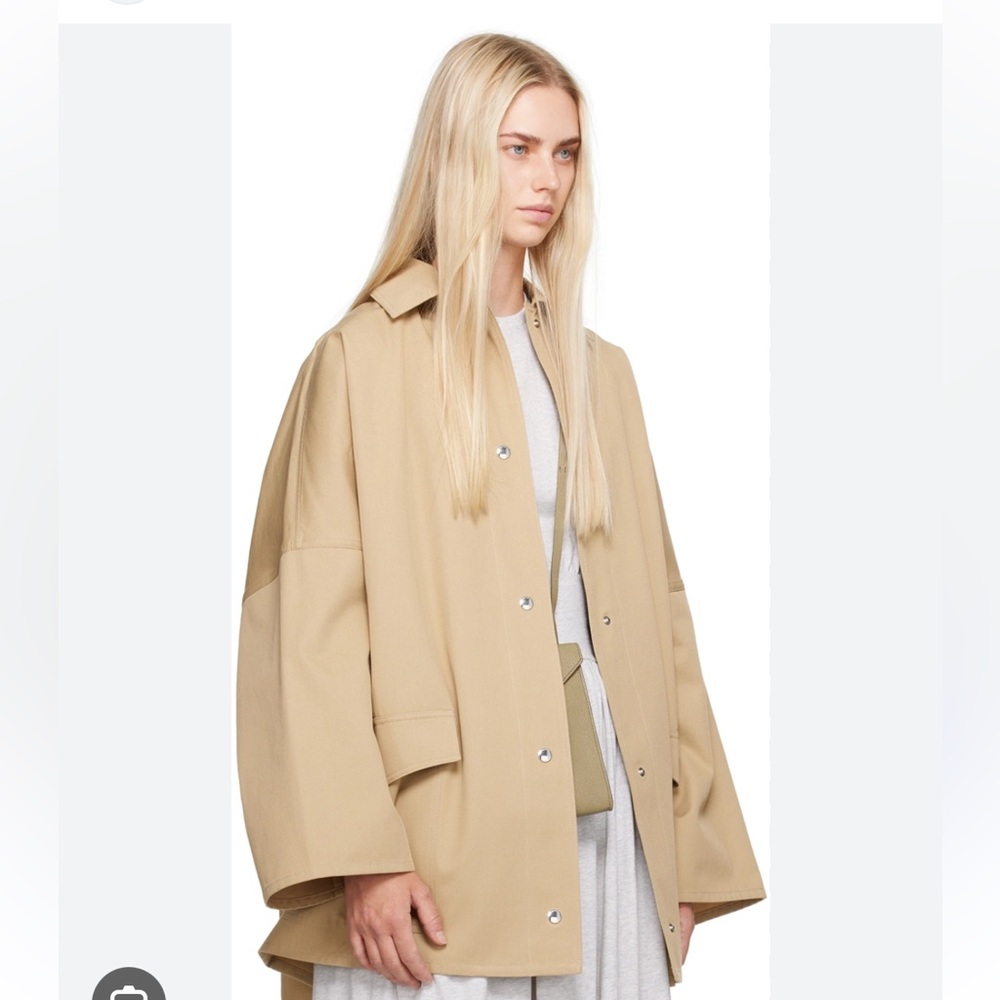 Toteme Tan Trench Coat Jacket Oversized Minimalist